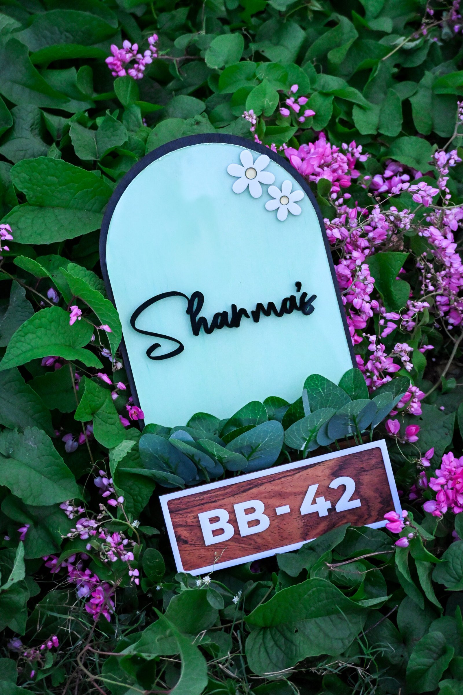 House Name Planter Lavender,Aqua Green,Maroon - Image 4